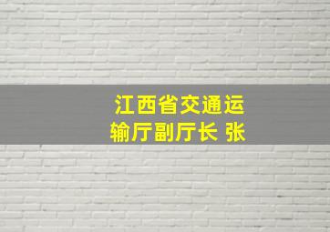 江西省交通运输厅副厅长 张